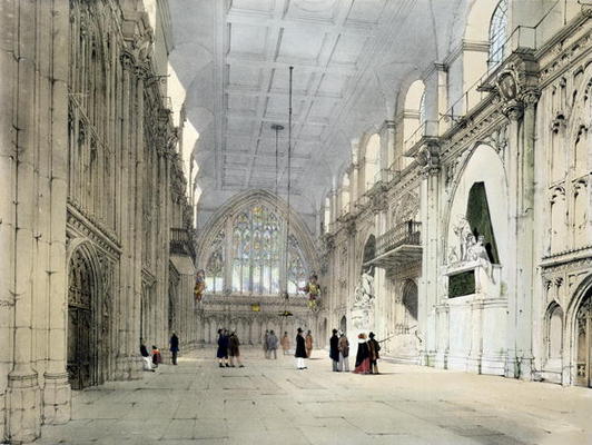 The Guildhall, Interior, from 'London As It Is', engraved and published by the artist, 1842 (colour a Thomas Shotter Boys