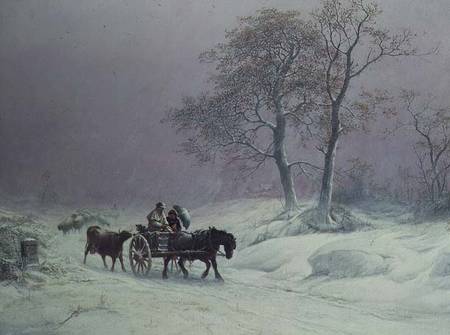 The wintry road to market a Thomas Sidney Cooper
