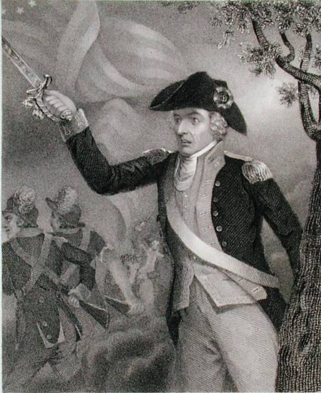 Portrait of General Francis Marion (1732-95), at the Battle of Eutaw Springs a Thomas Stothard