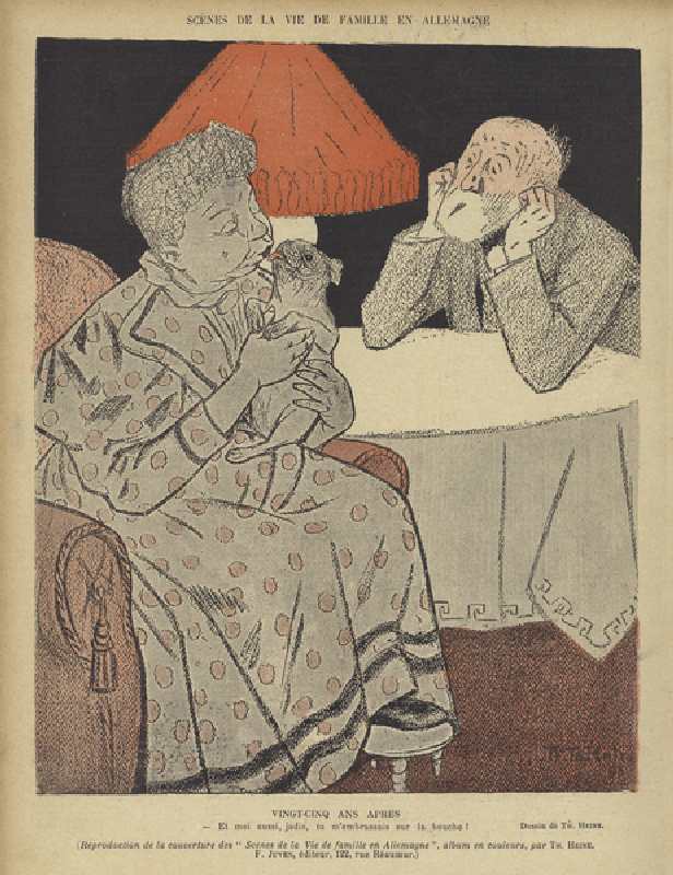 Illustration for Le Rire (colour litho) a Thomas Theodor Heine