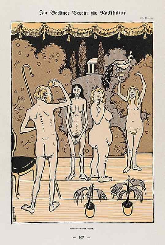 In the Berlin Association for Nude Culture, The Judgment of Paris. From: Simplicissimus, No. 31 a Thomas Theodor Heine