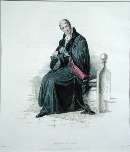 Master of Arts, engraved by J. Agar, published in R. Ackermann's 'History of Oxford' a Thomas Uwins