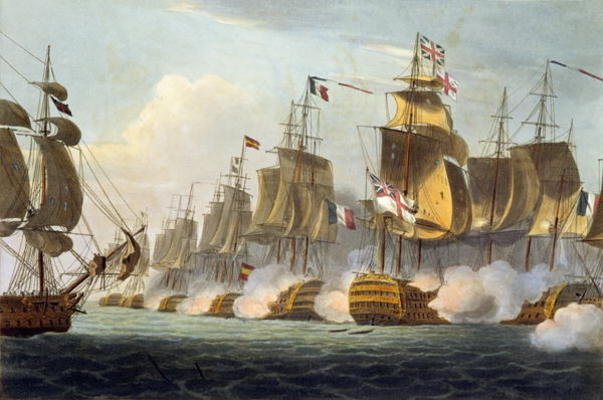 Battle of Trafalgar, October 21st 1805, from 'The Naval Achievements of Great Britain' by James Jenk a Thomas Whitcombe