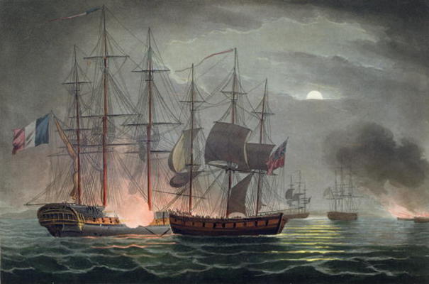 Capture of La Desiree, July 7th 1800, from 'The Naval Achievements of Great Britain' by James Jenkin a Thomas Whitcombe