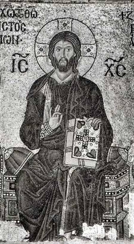 Detail of Christ in Majesty from the Zoe Panel, from 'The Mosaics of Hagia Sophia at Istambul' a Thomas Whittemore