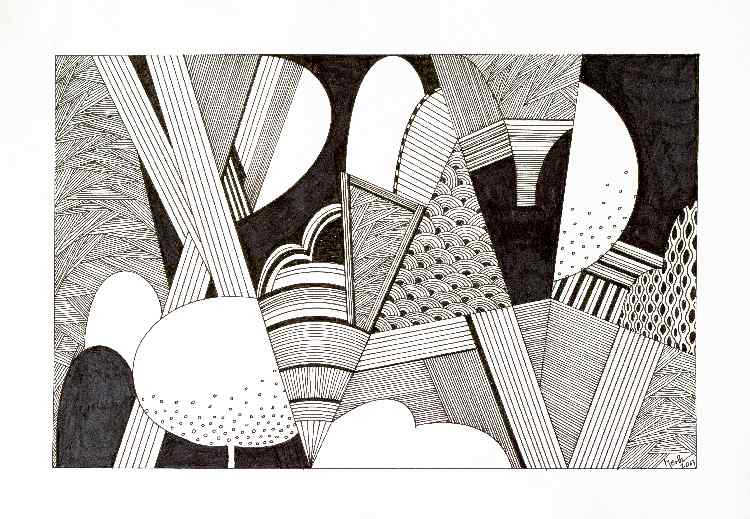 Cubist Landscape a Brigitte Thonhauser-Merk