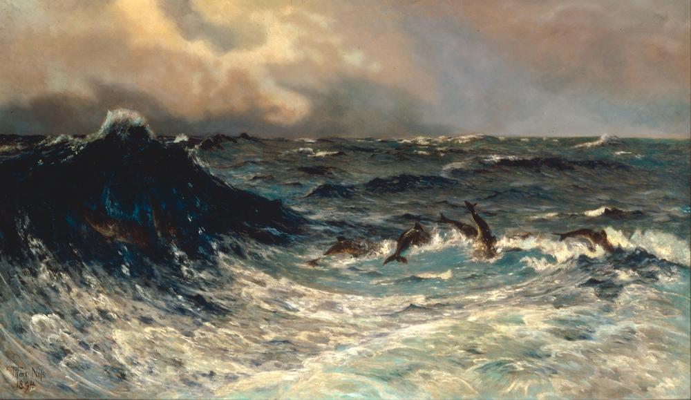 Dolphins in a Rough Sea a Thorvald Niss