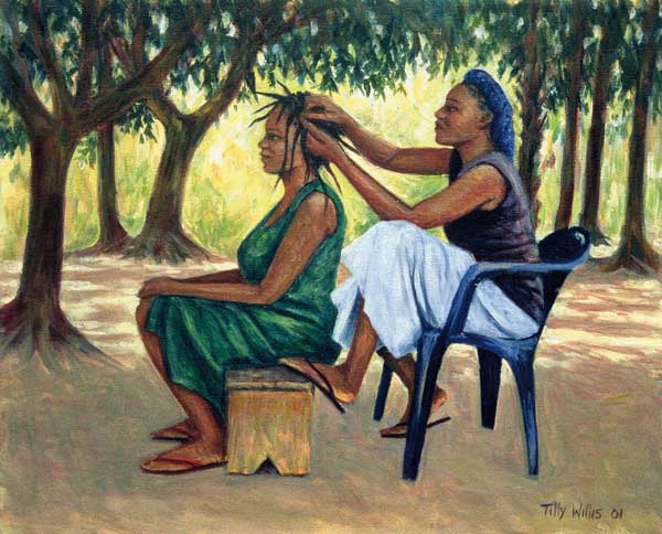 The Hairdresser, 2001 (oil on canvas)  a Tilly  Willis