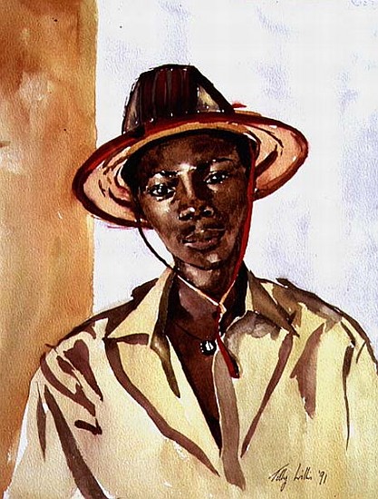 Boy in Fulani Hat, 1991 (w/c on paper)  a Tilly  Willis