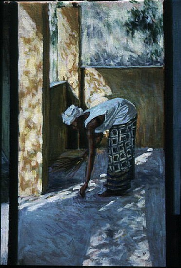 Girl Sweeping II, 2002 (oil canvas) (see also 188679, 188681)  a Tilly  Willis