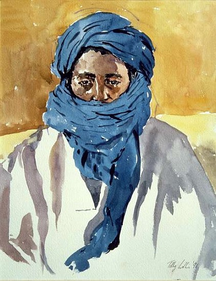 Tuareg Tribesman, Timbuctoo, 1991 (w/c on paper)  a Tilly  Willis