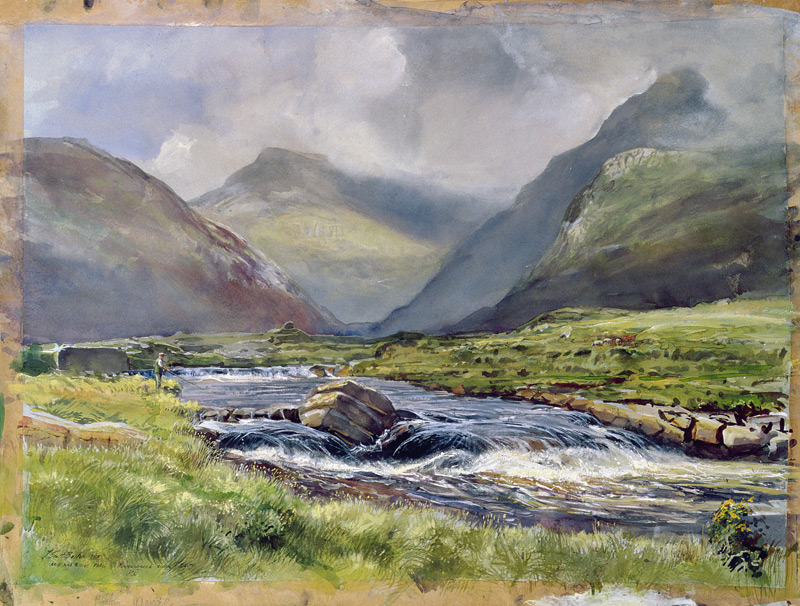 Bundorragha River, Kings and Rock Pools, Co. Mayo, Ireland, 1997 (w/c on paper)  a Tim  Scott Bolton
