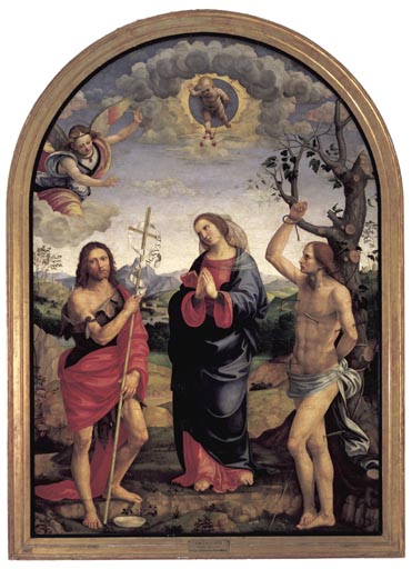 Madonna mit den Heiligen Johannes d.T. und Sebastian a Timoteo Viti