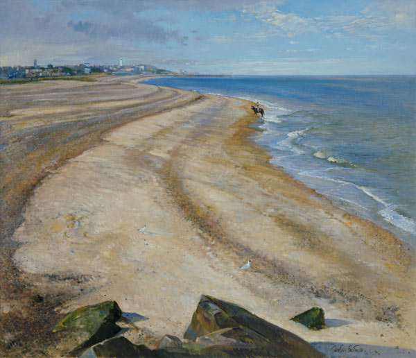 Beach Curve Towards Southwold (oil on canvas)  a Timothy  Easton