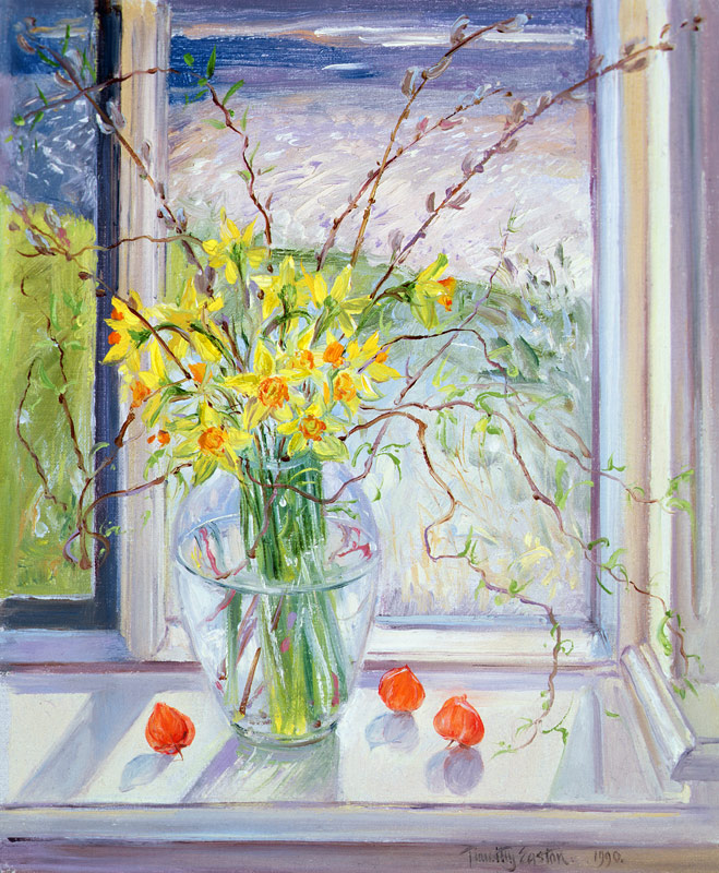 Willow Branches with Narcissus, 1990 a Timothy  Easton
