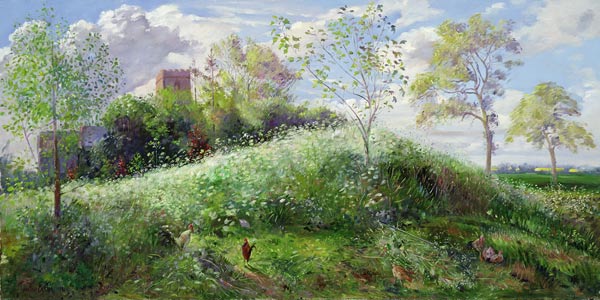 Cow Parsley Hill, 1991 (oil on canvas)  a Timothy  Easton