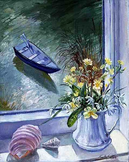 First Flowers and Shells (oil on canvas)  a Timothy  Easton