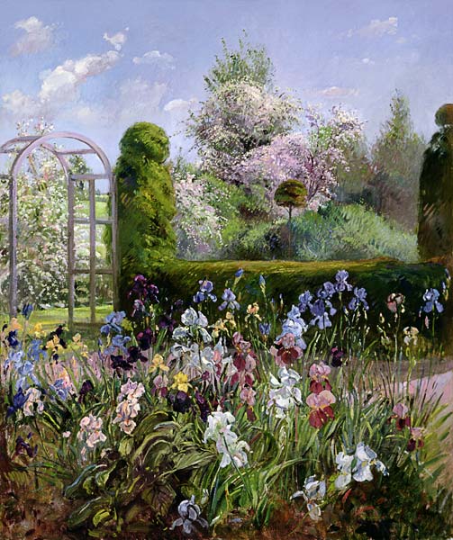 Irises in the Formal Gardens, 1993  a Timothy  Easton