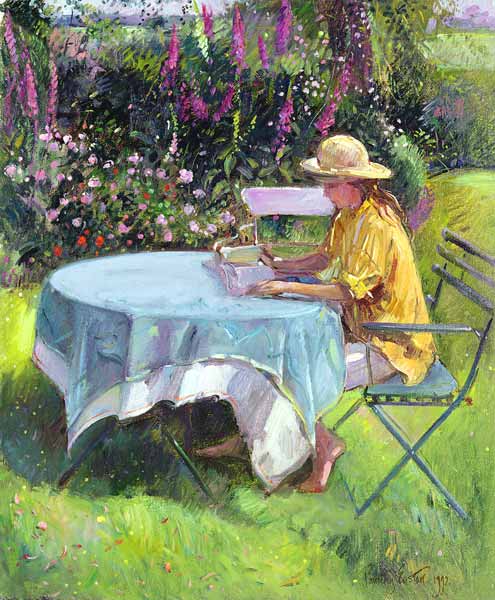 The Morning Read, 1992 (oil on canvas)  a Timothy  Easton