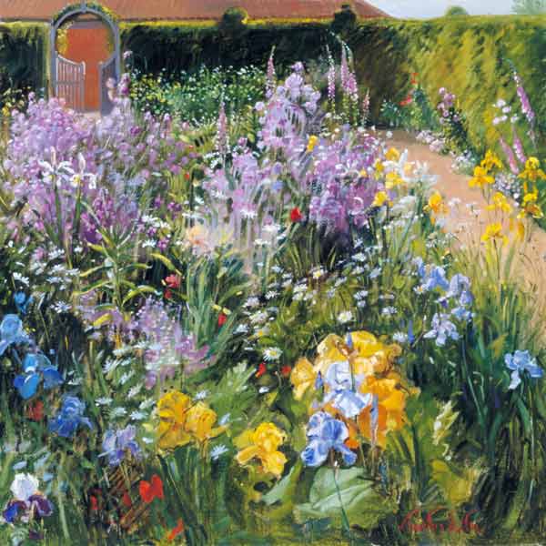 Sweet Rocket, Foxgloves and Irises, 2000 (oil on canvas)  a Timothy  Easton