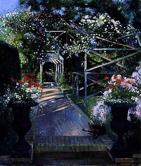 The Rose Trellis, Bedfield, 1996 (oil on canvas)  a Timothy  Easton
