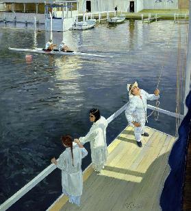 Between Races, Henley (oil on canvas) 