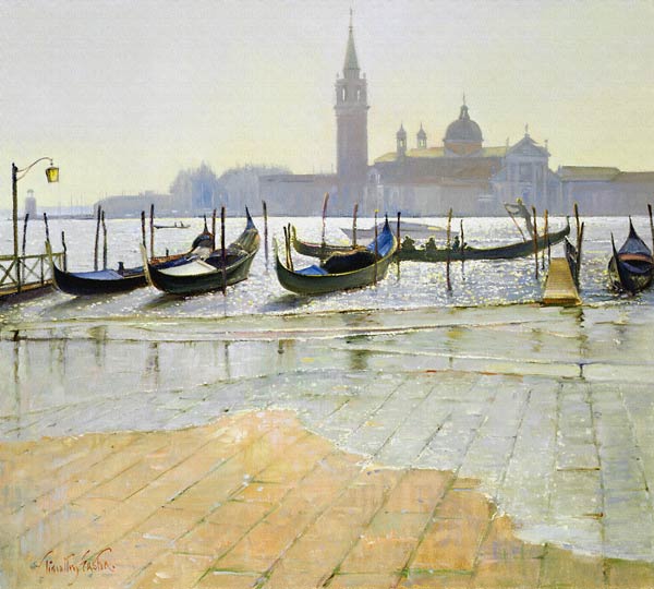 Venice at Dawn (oil on canvas)  a Timothy  Easton