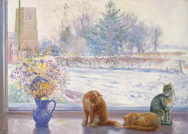 Winter Prospect with Cats  a Timothy  Easton
