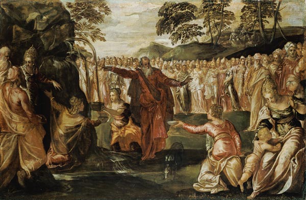 Moses beats water from the rock a Tintoretto (alias Jacopo Robusti)