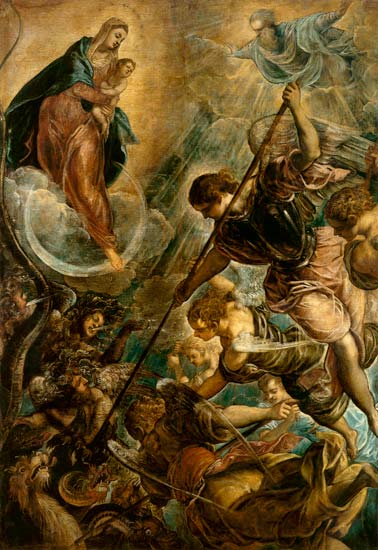 Fight of the archangel of Michael with the Satan a Tintoretto (alias Jacopo Robusti)