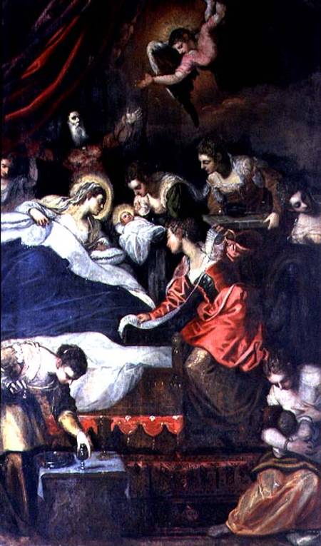 Birth of the Virgin a Tintoretto (alias Jacopo Robusti)