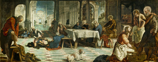 Christ Washing the Disciples' Feet a Tintoretto (alias Jacopo Robusti)