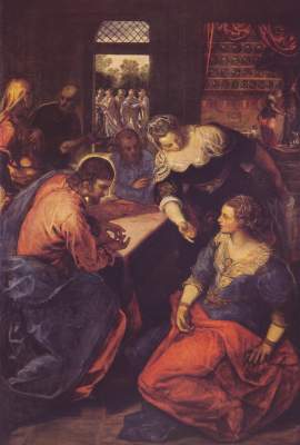 Christ with Maria and Martha a Tintoretto (alias Jacopo Robusti)