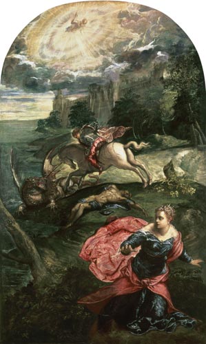Piece of Georg and the dragon a Tintoretto (alias Jacopo Robusti)