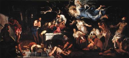 St. Roch Visited by an Angel in Prison a Tintoretto (alias Jacopo Robusti)