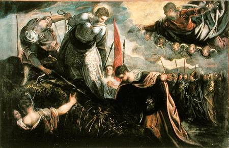 Saint Catherine prepares for her exexcution a Tintoretto (alias Jacopo Robusti)