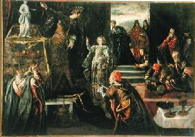 Saint Catherine of Alexandria refusing to worship the Idols