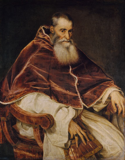 Pope Paul III without a Cap a Tiziano (alias Tiziano Vercellio)