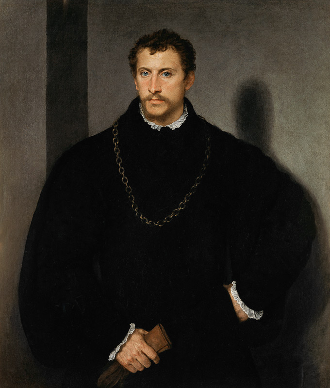 Portrait of an Unknown Man (The Man with Grey Eyes, or The Englishman) a Tiziano (alias Tiziano Vercellio)