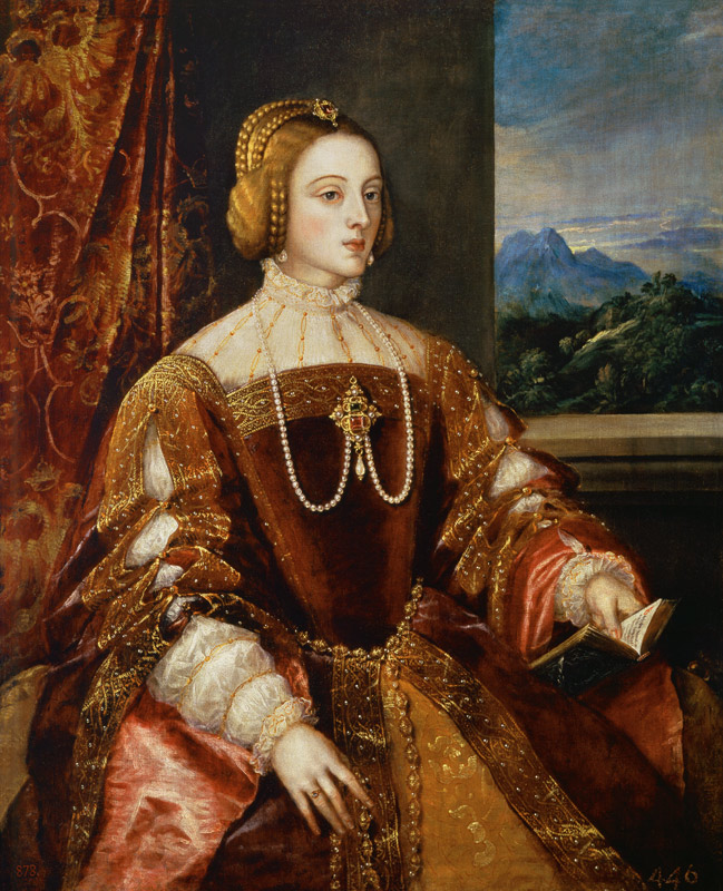 Portrait of the Empress Isabella of Portugal a Tiziano (alias Tiziano Vercellio)