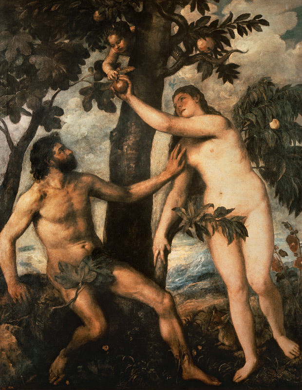 The Fall from Grace / Titian / c.1568 a Tiziano (alias Tiziano Vercellio)