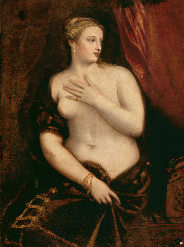 Venus Contemplating Her Reflection in a Mirror a Tiziano (alias Tiziano Vercellio)