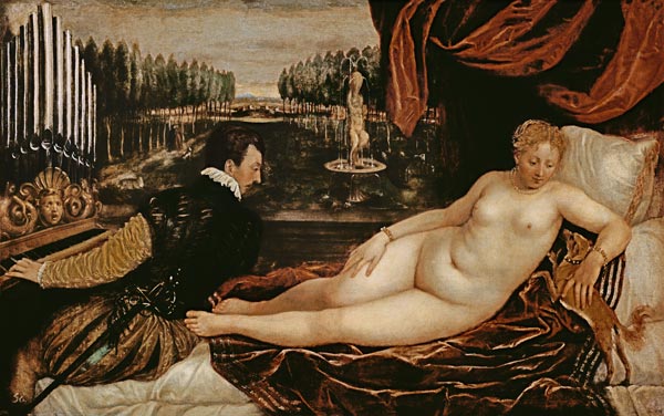 Venus and the Organist a Tiziano (alias Tiziano Vercellio)