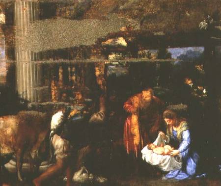 The Adoration of the Shepherds a Tiziano (alias Tiziano Vercellio)