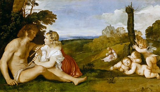 Allegory of the ages a Tiziano (alias Tiziano Vercellio)
