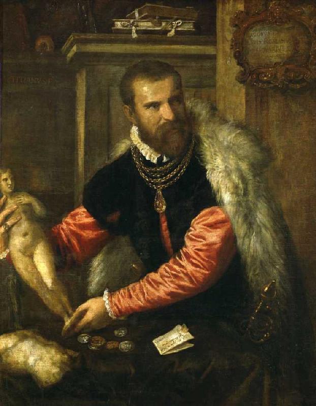 Jacopo de Strada, italienischer Kunstsammler a Tiziano (alias Tiziano Vercellio)
