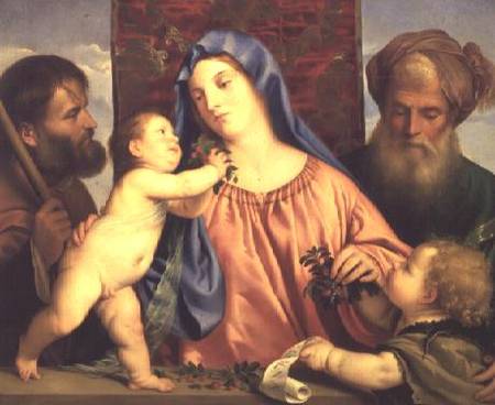 Madonna of the Cherries with Joseph, St. Zacharias and John the Baptist a Tiziano (alias Tiziano Vercellio)