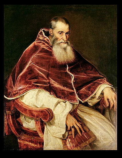 Portrait of Alessandro Farnese (1468-1549) Pope Paul III a Tiziano (alias Tiziano Vercellio)