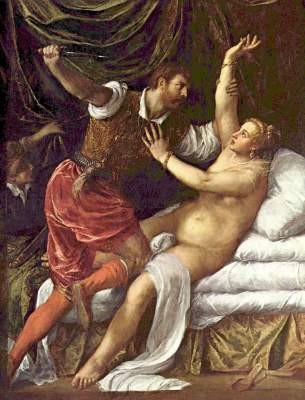 Tarquinius and Lucretia a Tiziano (alias Tiziano Vercellio)
