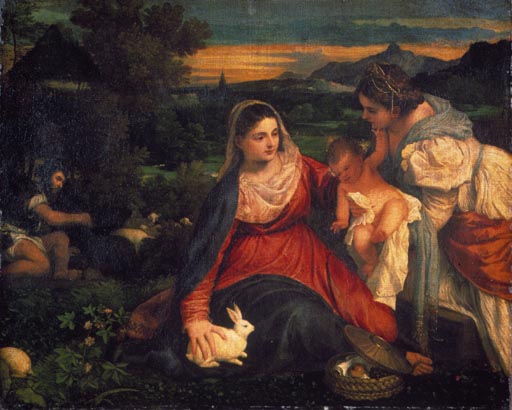 Tizian, Maria mit Kaninchen a Tiziano (alias Tiziano Vercellio)